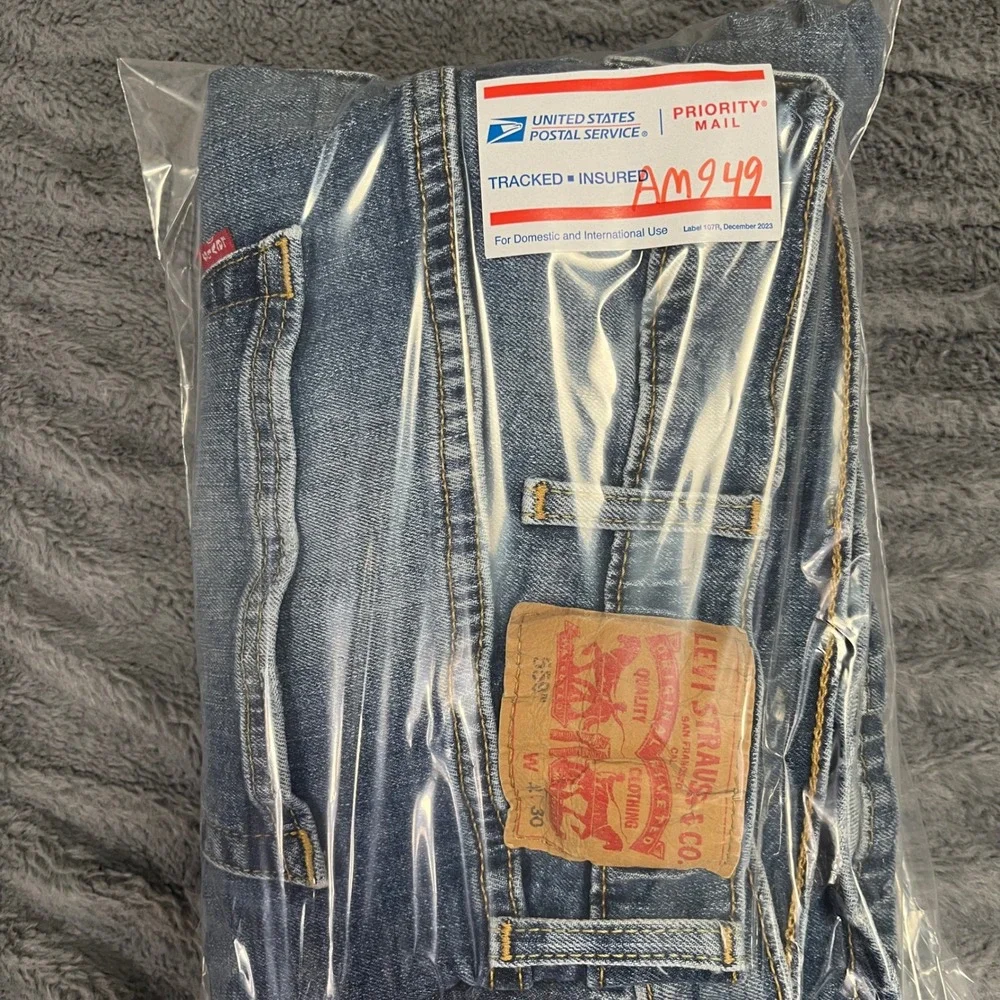 Levis 559 Relaxed Straight Mens Jeans 42x30 Blue Medium Wash Stretch 00559-0550